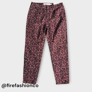 Soft Surroundings NEW Boho Hippie Animal Print Pants Red Brown Black 10P